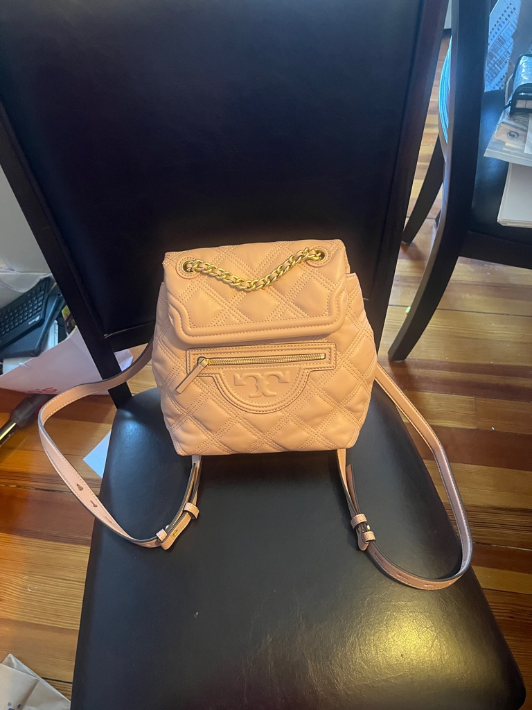 Tory Burch Fleming Mini Backpack In Pink Moon